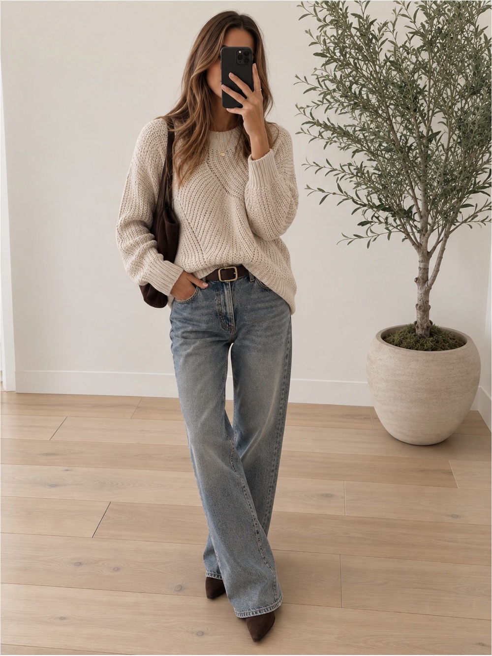 Soft Joie Cotton & Wool Chunky Neutral Fisherman Sweater